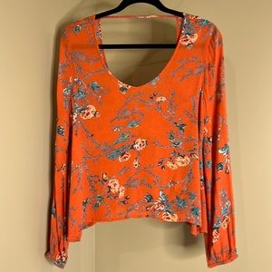 Billabong Women’s Size M Dream Escape Long Sleeve Floral Print Blouse